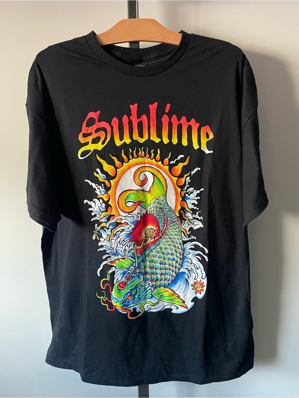Sublime Koi Fish Tattoo Graphic Band Tee Licensed Skater Tshirt Mens